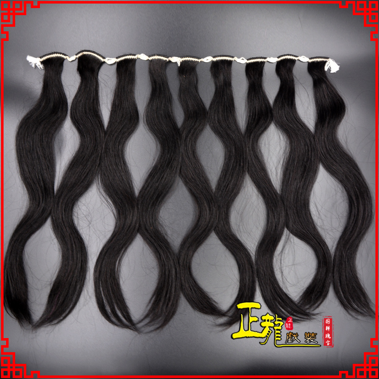 寻乌京剧戏曲头饰包大头青衣旦角水鬓 手工加密真发片子